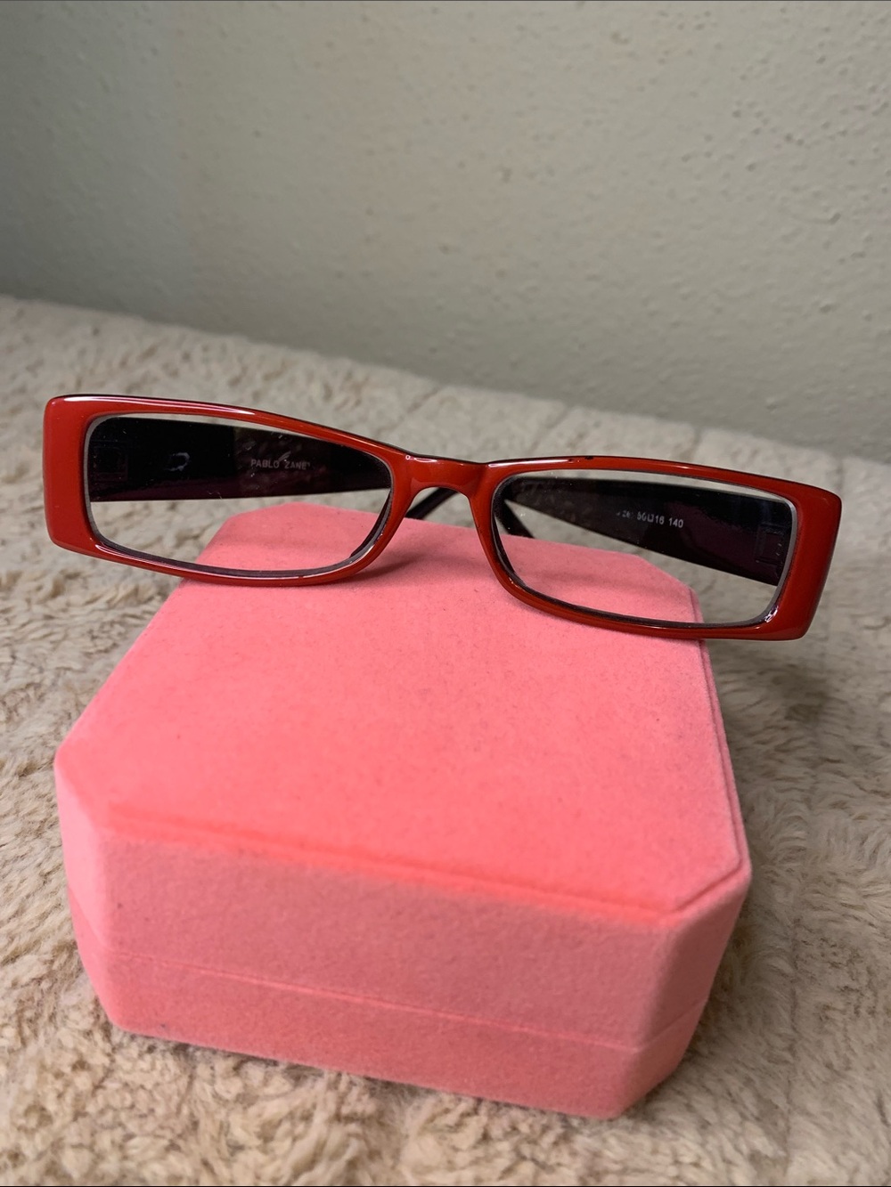 Women's Slim Rectangular Red Glasses - Fashion Eyewear